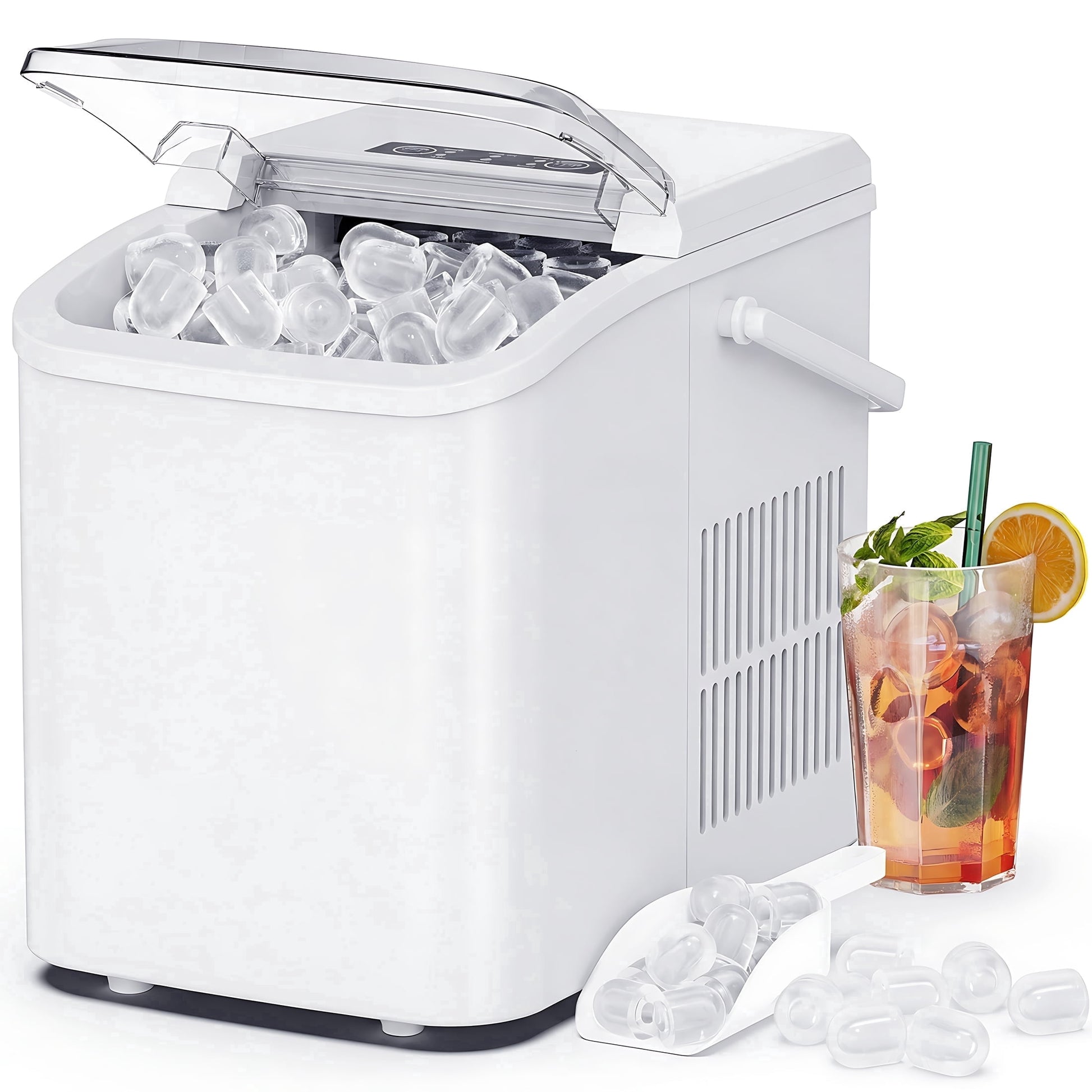 Countertop Ice Maker Machine with Handle - portable handle detail