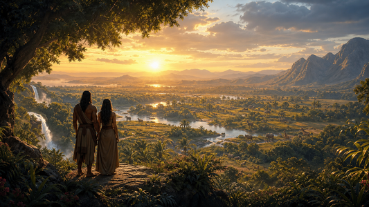 Eden at Dawn - Genesis 2:18-25 - Genesis Collection Digital Art