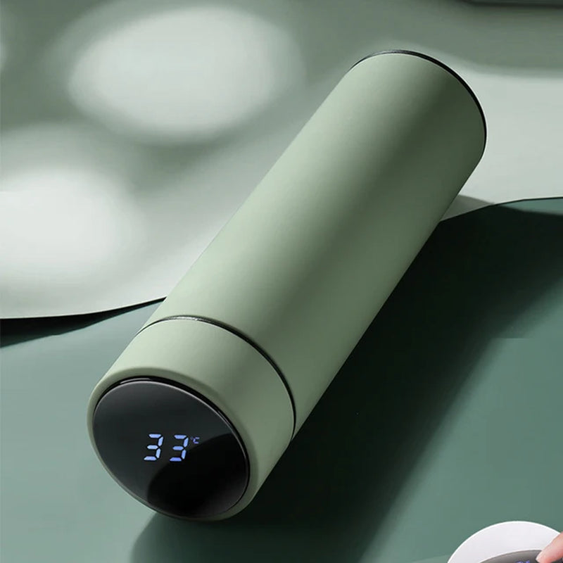 Stainless Steel Smart Water Bottle with Temperature Display - 500ml, Leakproof Vacuum Flask for Coffee, Milk, Christmas Gift