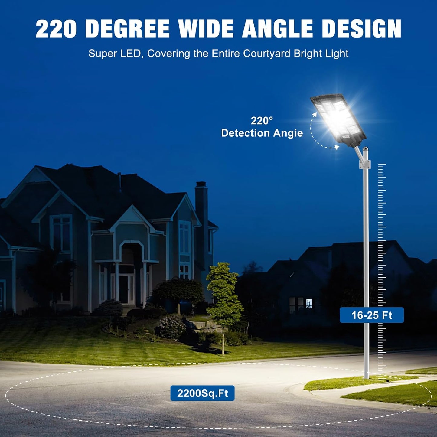 1800W Solar Street Lights Outdoor Waterproof, LED Street Light Solar Powered,120