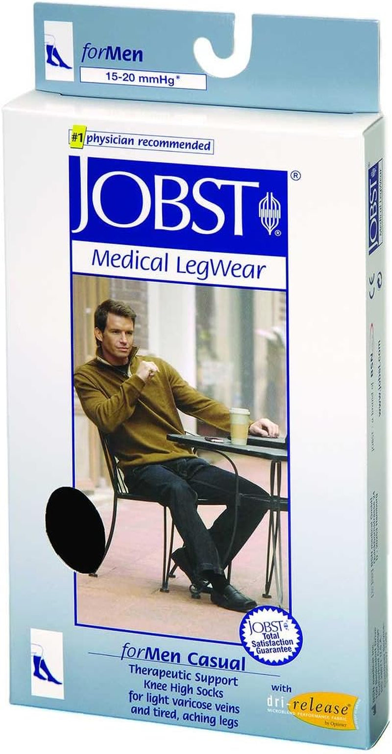 Formen Casual 15-20 Mmhg Knee High Compression Socks, Black, Small