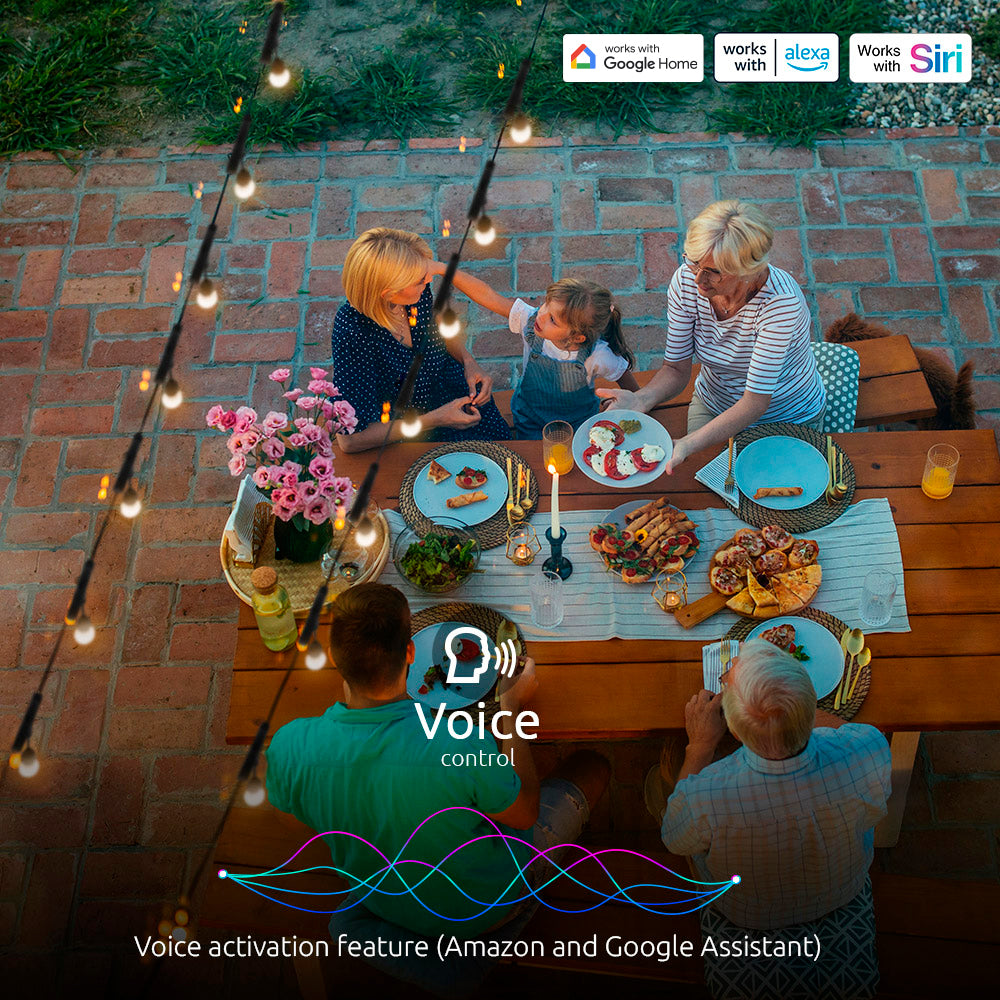 Nexxt Smart Wi-Fi RGB Outdoor String Lights detail