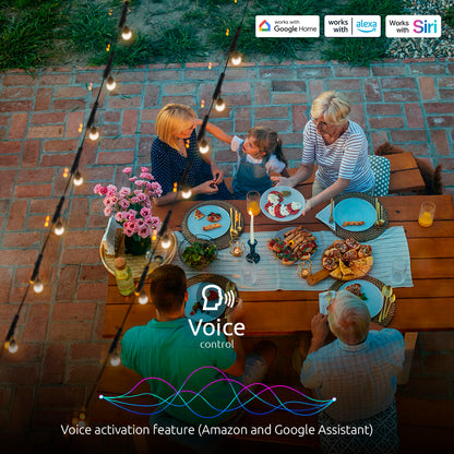 Nexxt Smart Wi-Fi RGB Outdoor String Lights detail