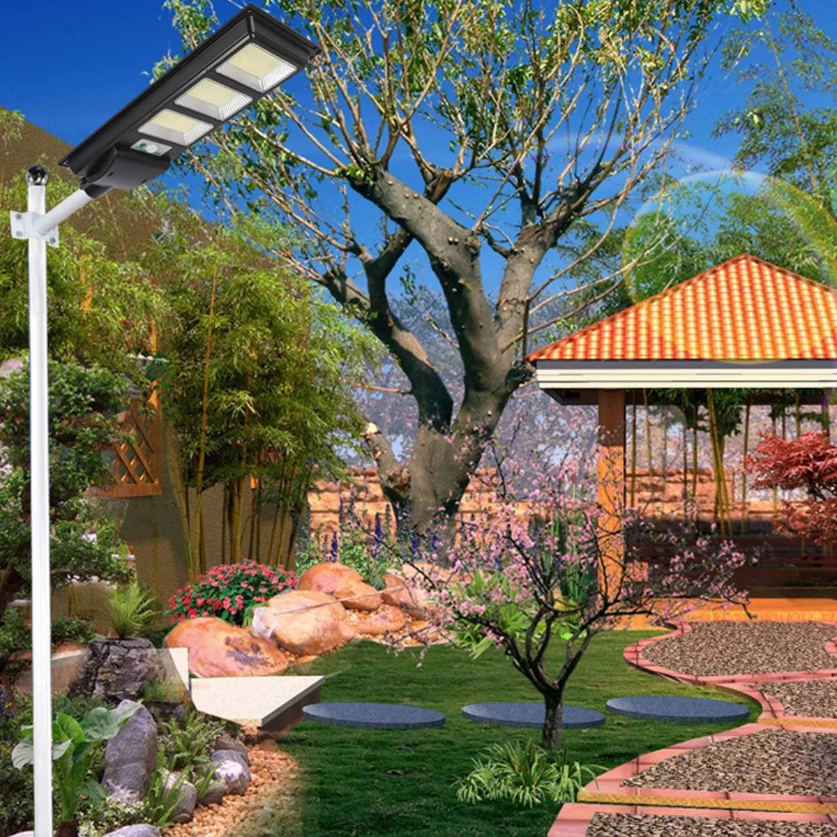 2500W Solar Street Lights Outdoor, 560LED 10000 Lumens Motion Sensor Solar Security Flood Lights, IP67 Waterproof 6500K Solar Wall Light with Remote Control for Yard, Garden, Parking Lot