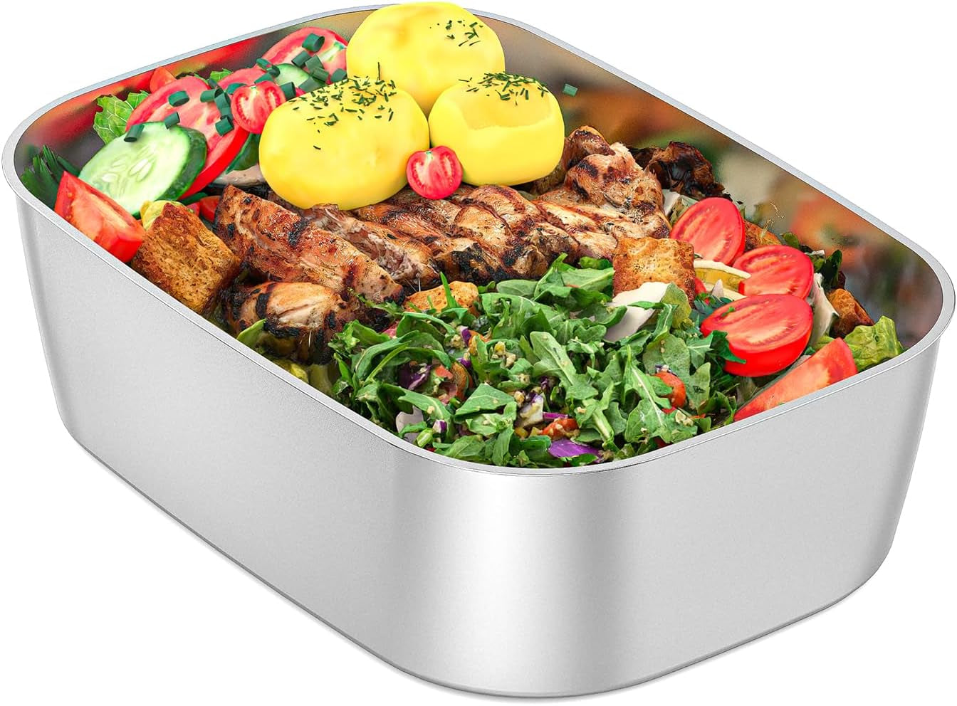 Electric Lunch Box for Adults, 1.2L/41Oz, 100W Fast Heated Lunch Box, 12V/24V/110V Portable Food Heater for Car/Office Work with 304 Stainless Steel Container, Blue Gray