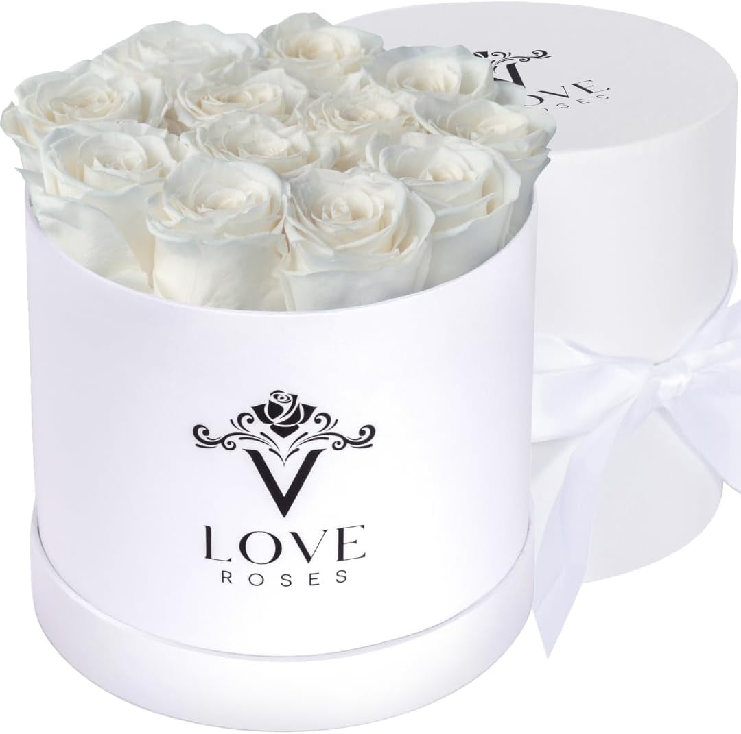 ® Forever Roses in a Box | Real Roses Forever Flowers Box | Naturally Preserved Flowers | Preserved Rose Box | Eternal Rose That Last a Year | Rosas Eternas | Valentines Day Gift for Wife (Pink)