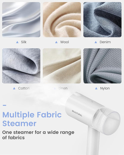 Steamer for Clothes, Portable Garment Wrinkle Remover, Fast 30S Heat-Up, Foldable and Handheld, 120V Only (Not for 220V Europe), White