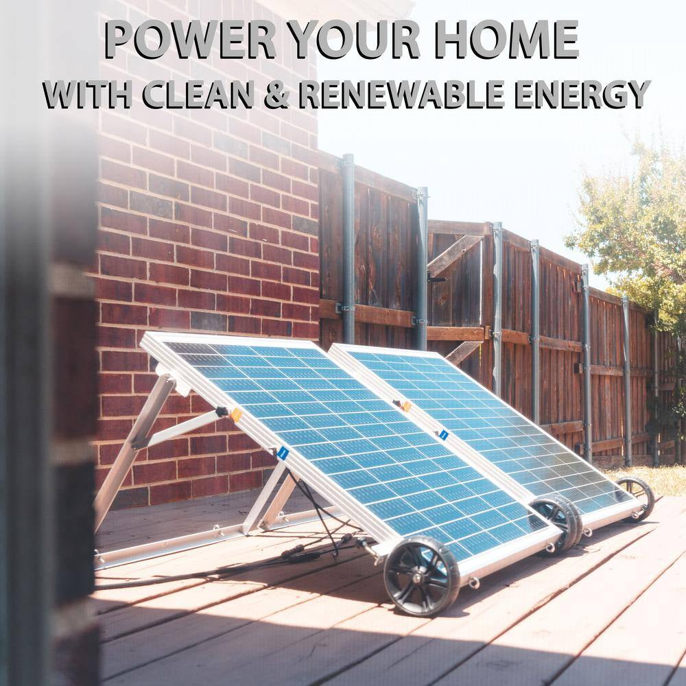 ELITE 3600-Watt/5760W Peak Push Button Start Solar Powered Portable Generator with Four 100W Solar Panels and Power Pod