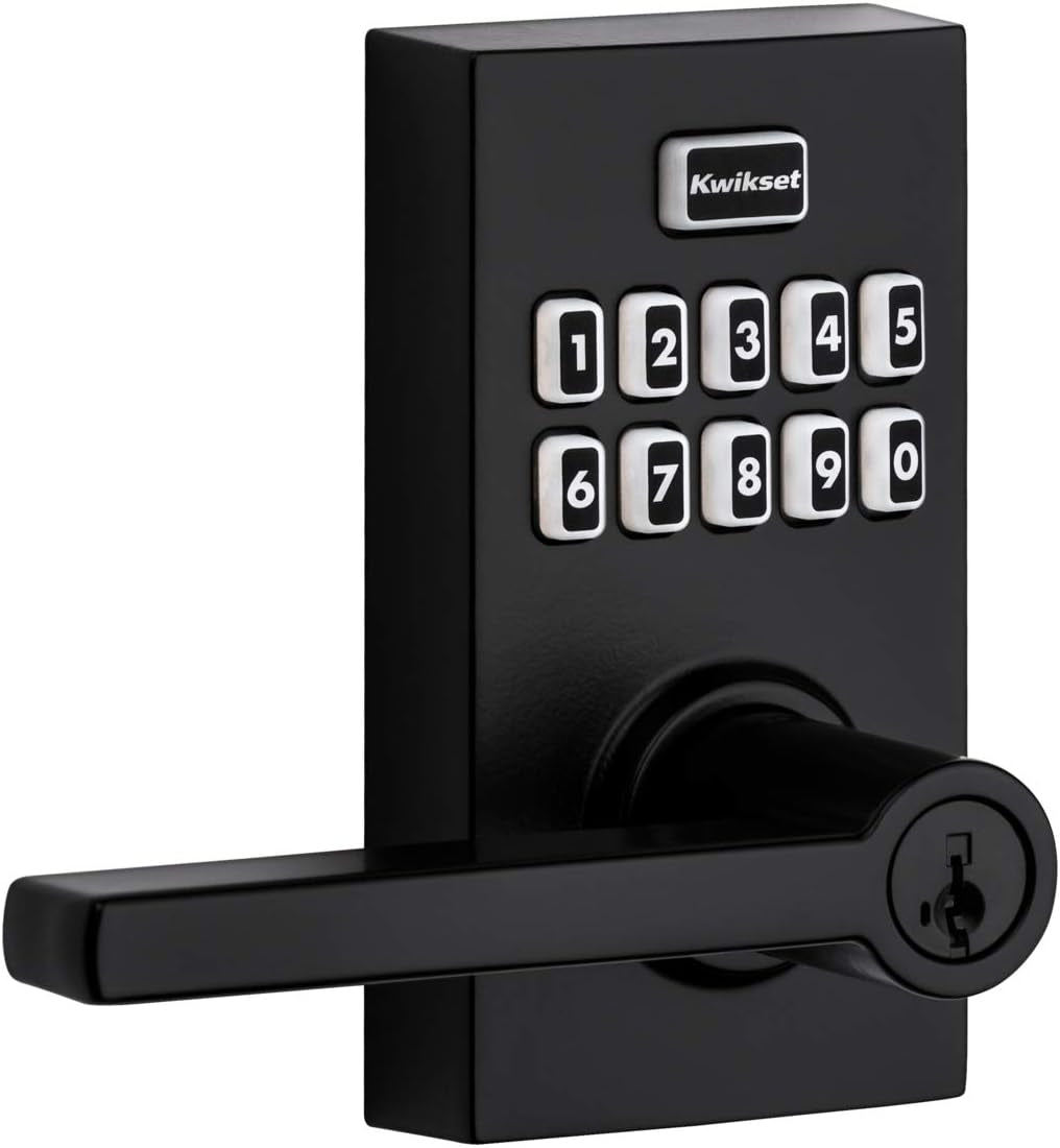 99170-002 Smartcode 917 Keypad Keyless Entry Traditional Residential Electronic Lever Deadbolt Alternative with Tustin Door Handle and Smartkey Security, Venetian Bronze