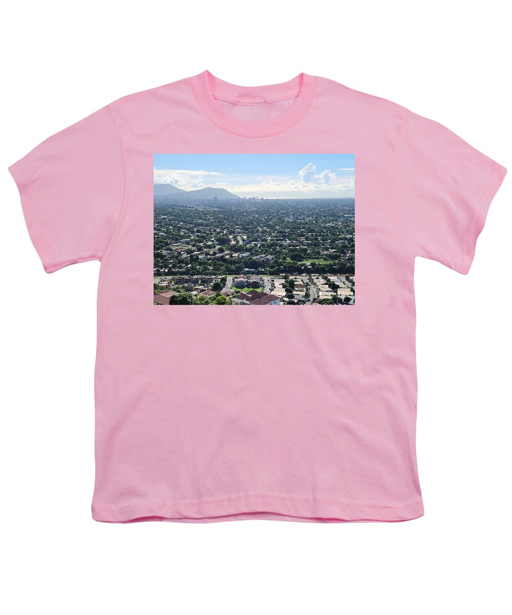 Expansive Cityscape Under Blue Skies - Youth T-Shirt