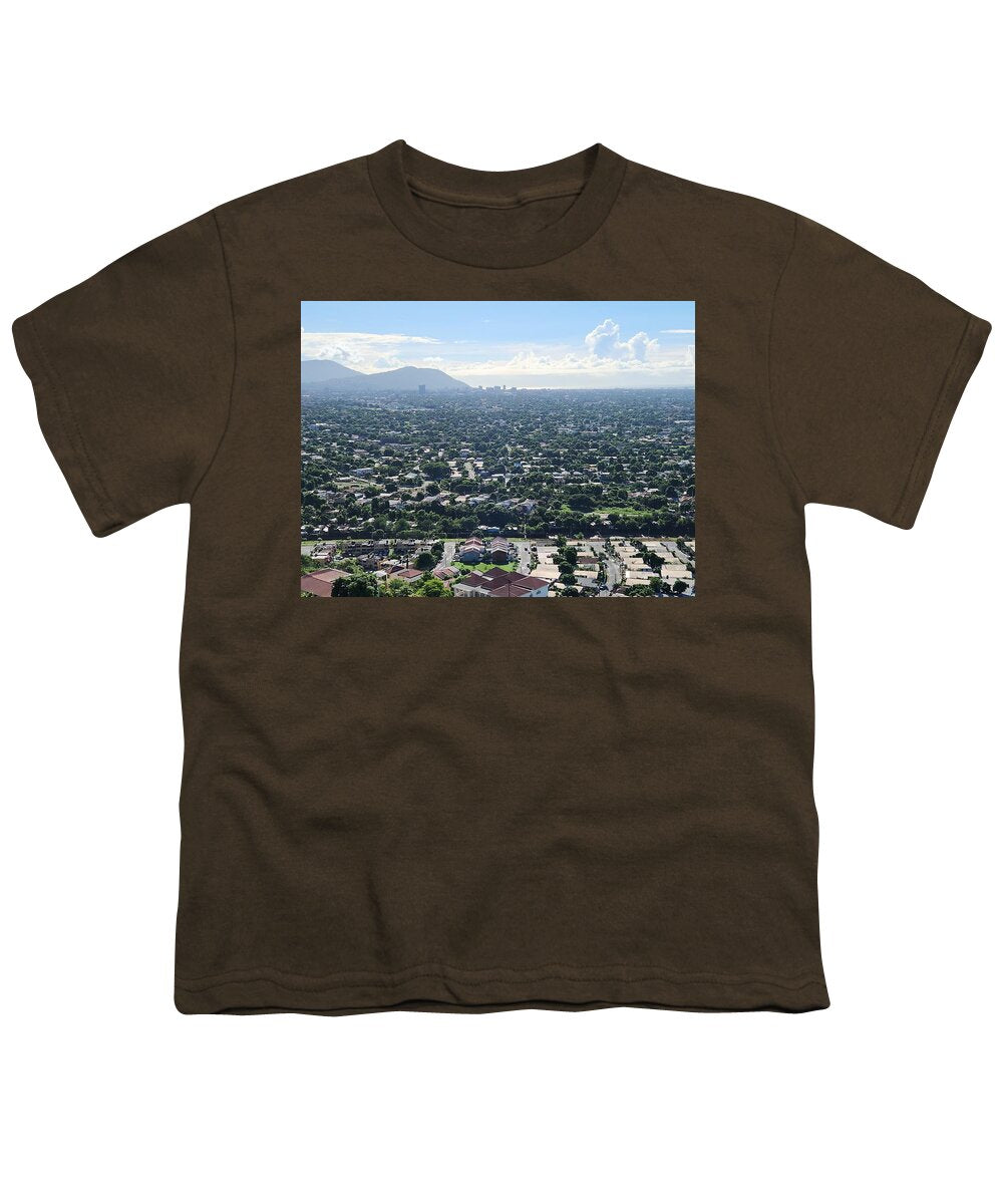 Expansive Cityscape Under Blue Skies - Youth T-Shirt