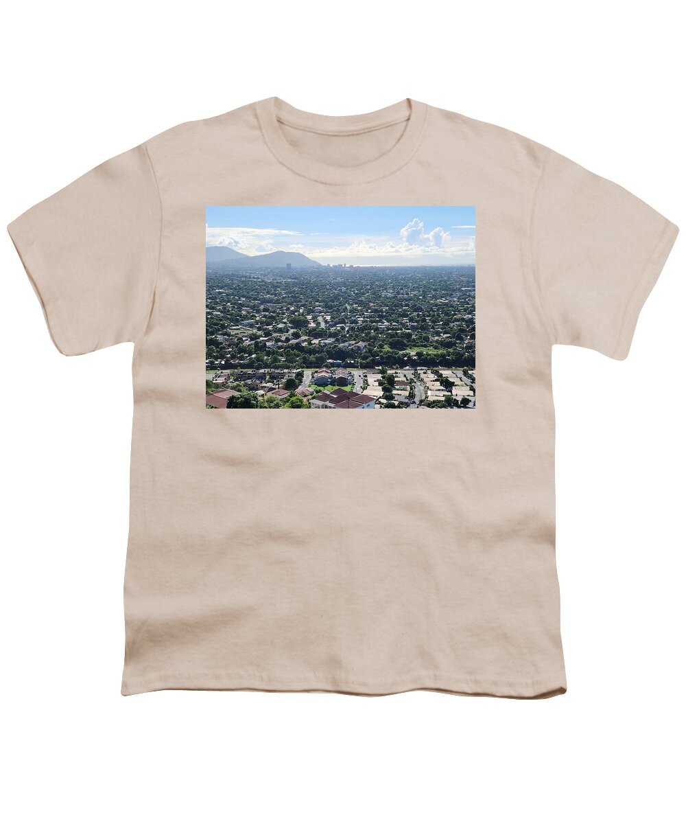 Expansive Cityscape Under Blue Skies - Youth T-Shirt