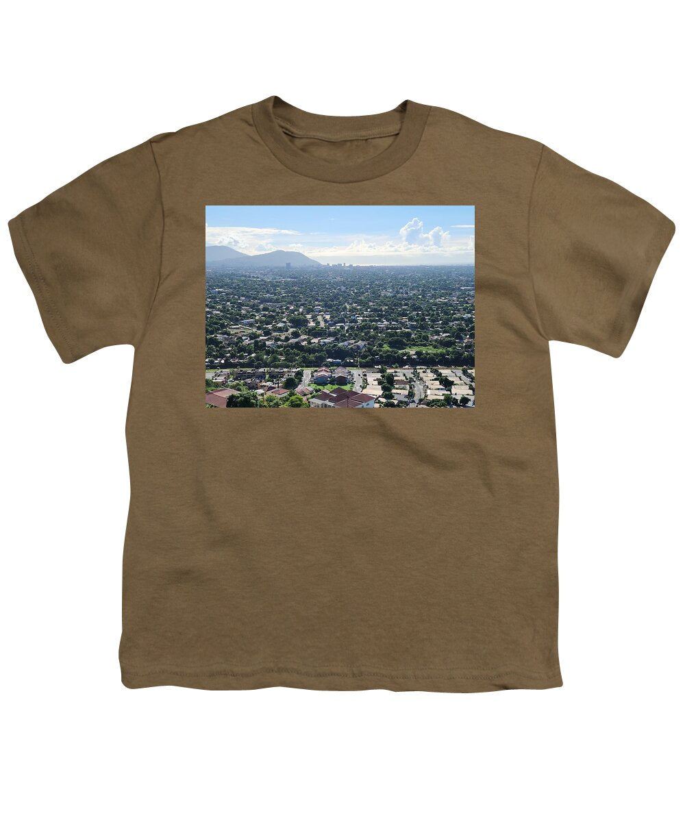 Expansive Cityscape Under Blue Skies - Youth T-Shirt