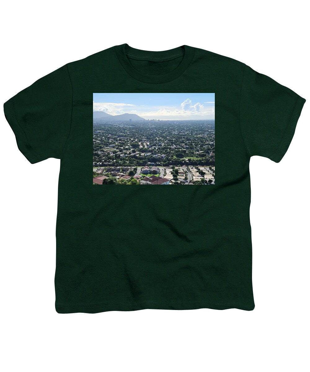 Expansive Cityscape Under Blue Skies - Youth T-Shirt