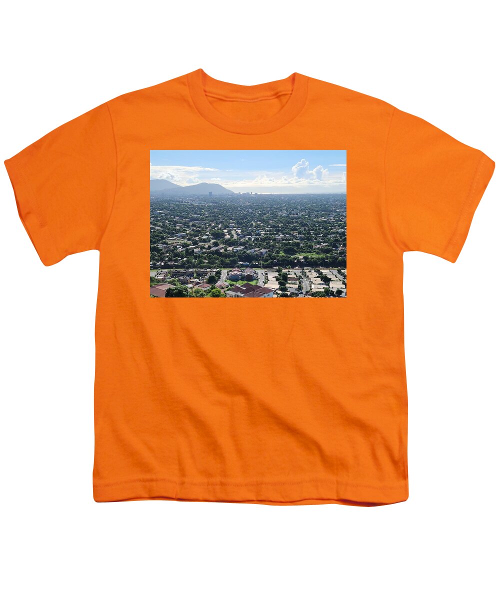 Expansive Cityscape Under Blue Skies - Youth T-Shirt