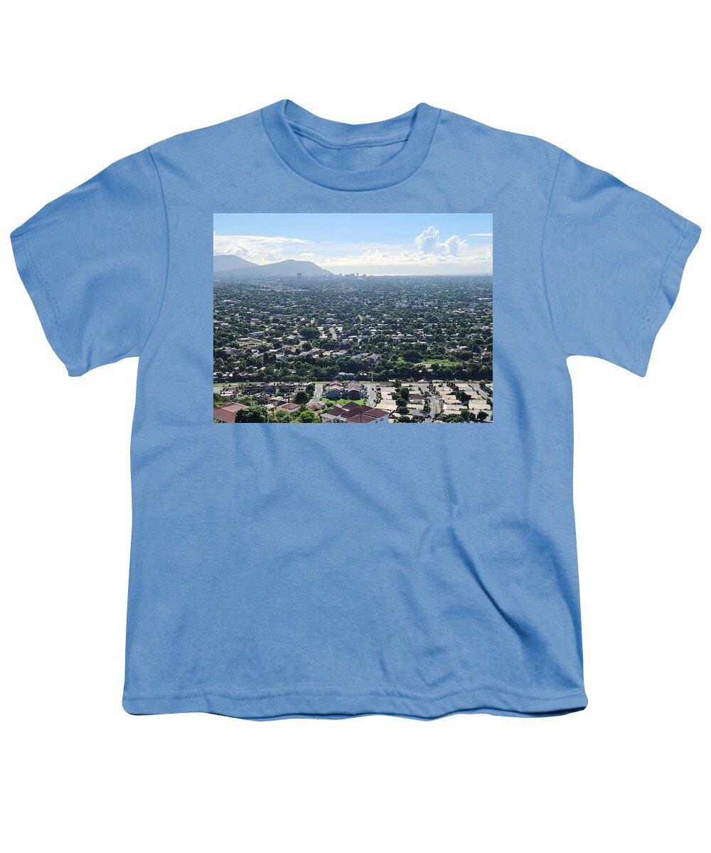 Expansive Cityscape Under Blue Skies - Youth T-Shirt