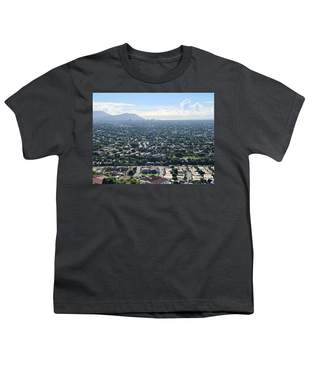 Expansive Cityscape Under Blue Skies - Youth T-Shirt