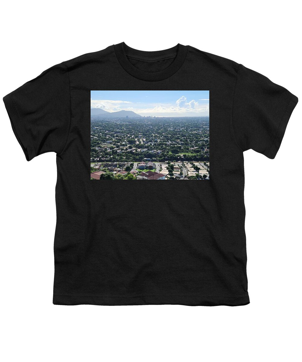Expansive Cityscape Under Blue Skies - Youth T-Shirt