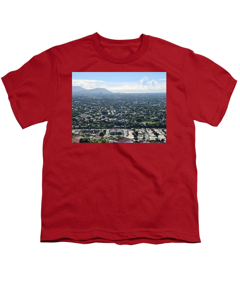 Expansive Cityscape Under Blue Skies - Youth T-Shirt