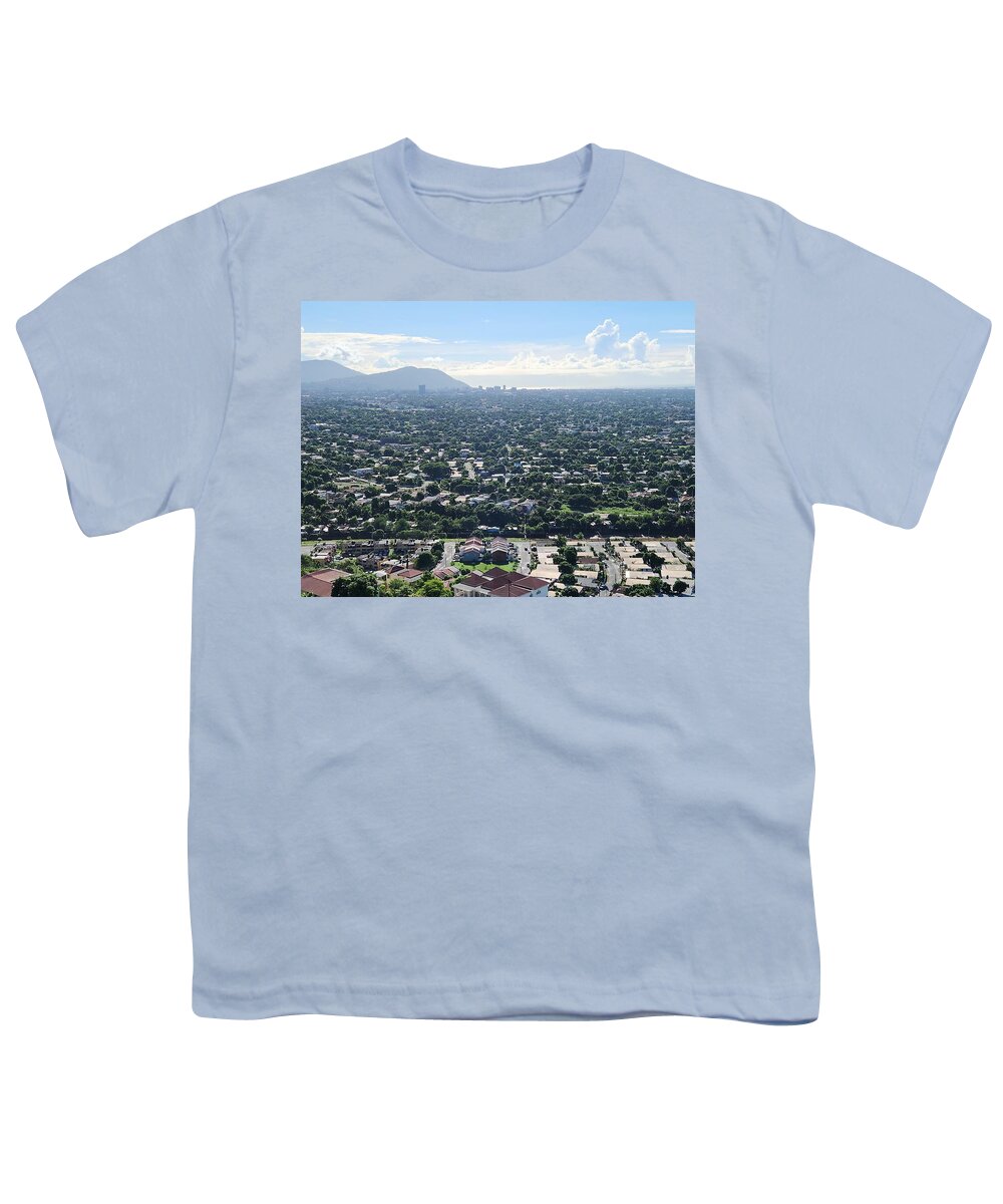 Expansive Cityscape Under Blue Skies - Youth T-Shirt
