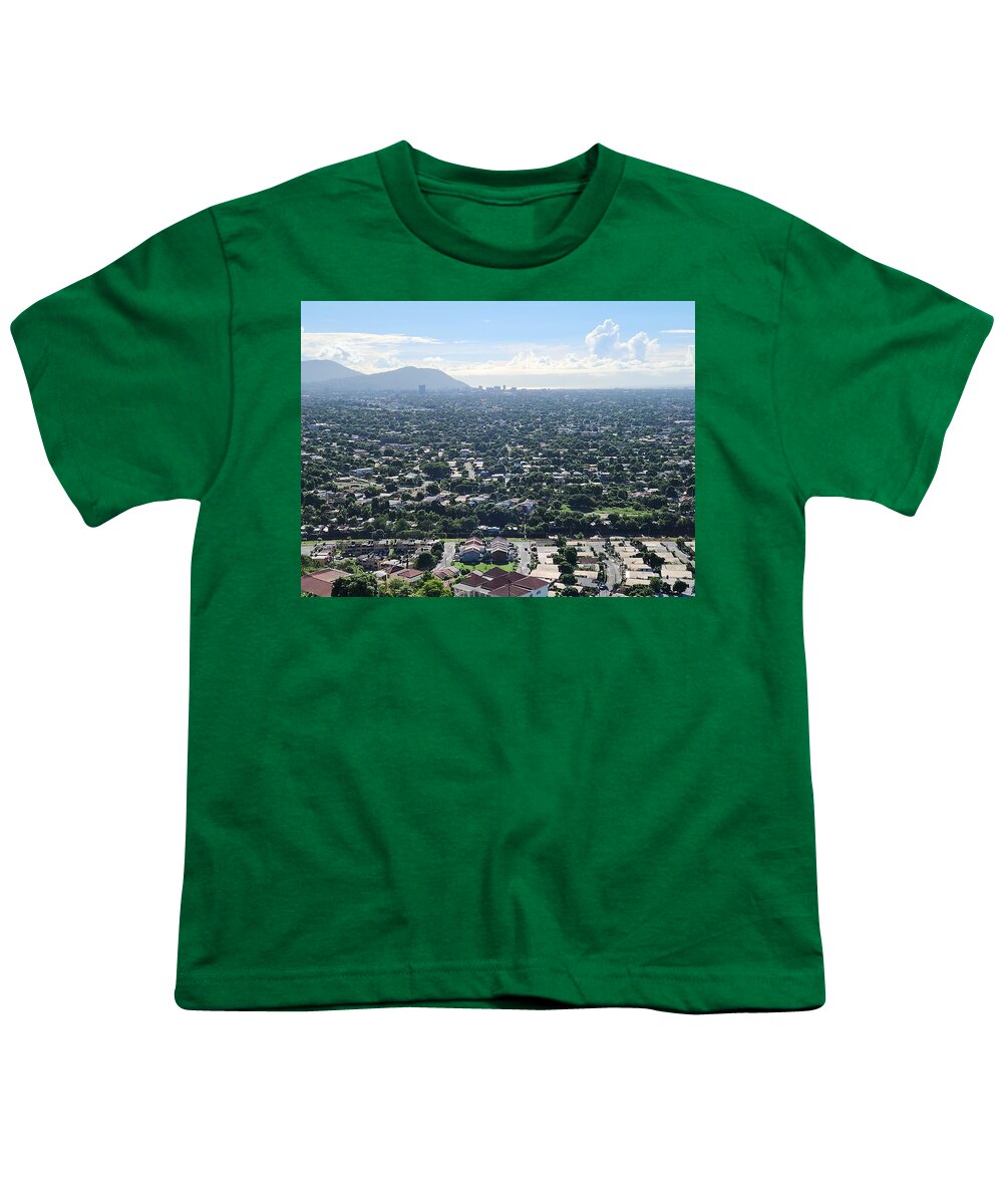 Expansive Cityscape Under Blue Skies - Youth T-Shirt