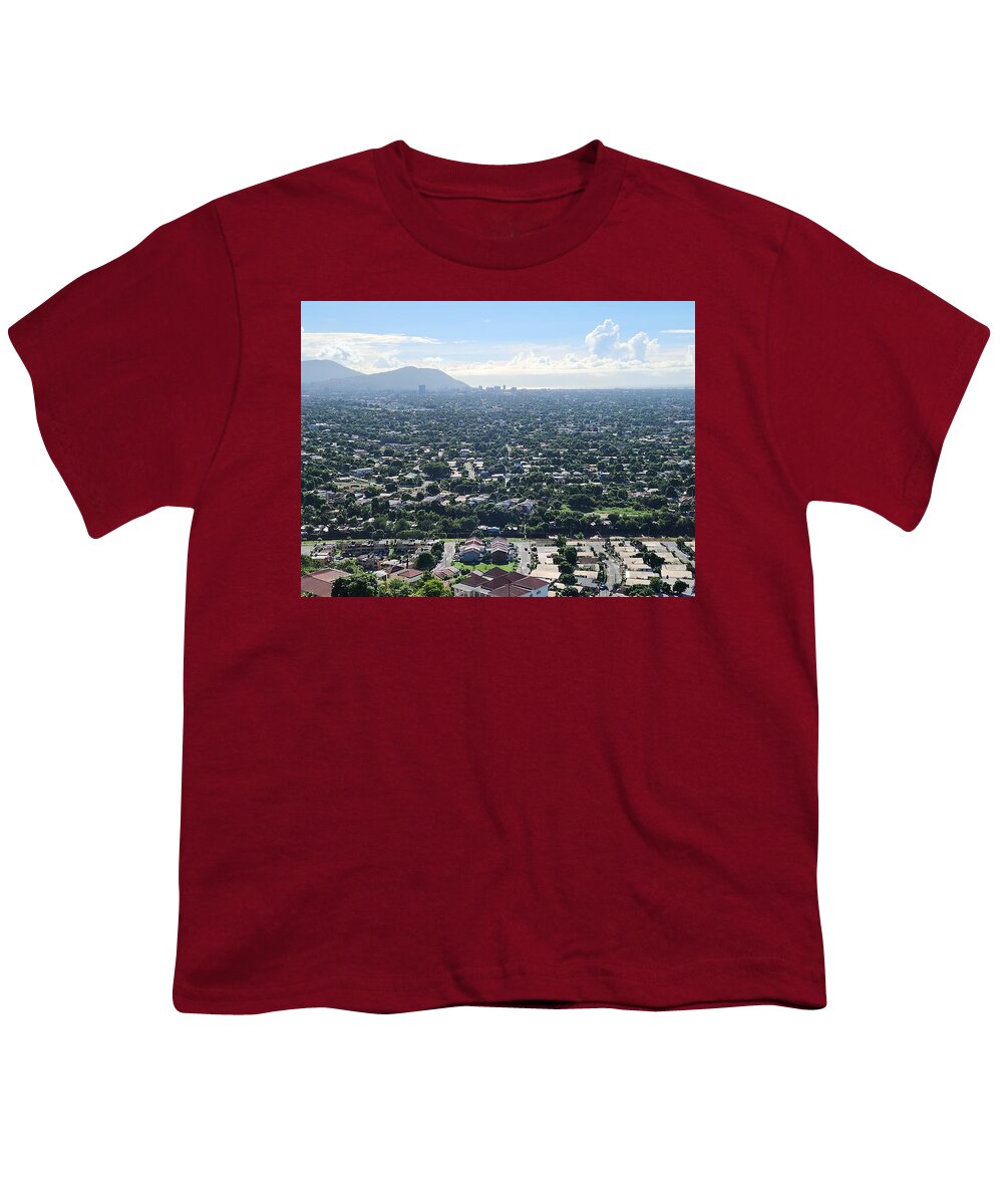Expansive Cityscape Under Blue Skies - Youth T-Shirt