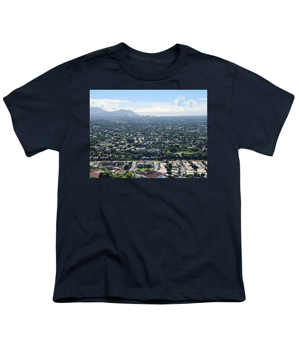 Expansive Cityscape Under Blue Skies - Youth T-Shirt