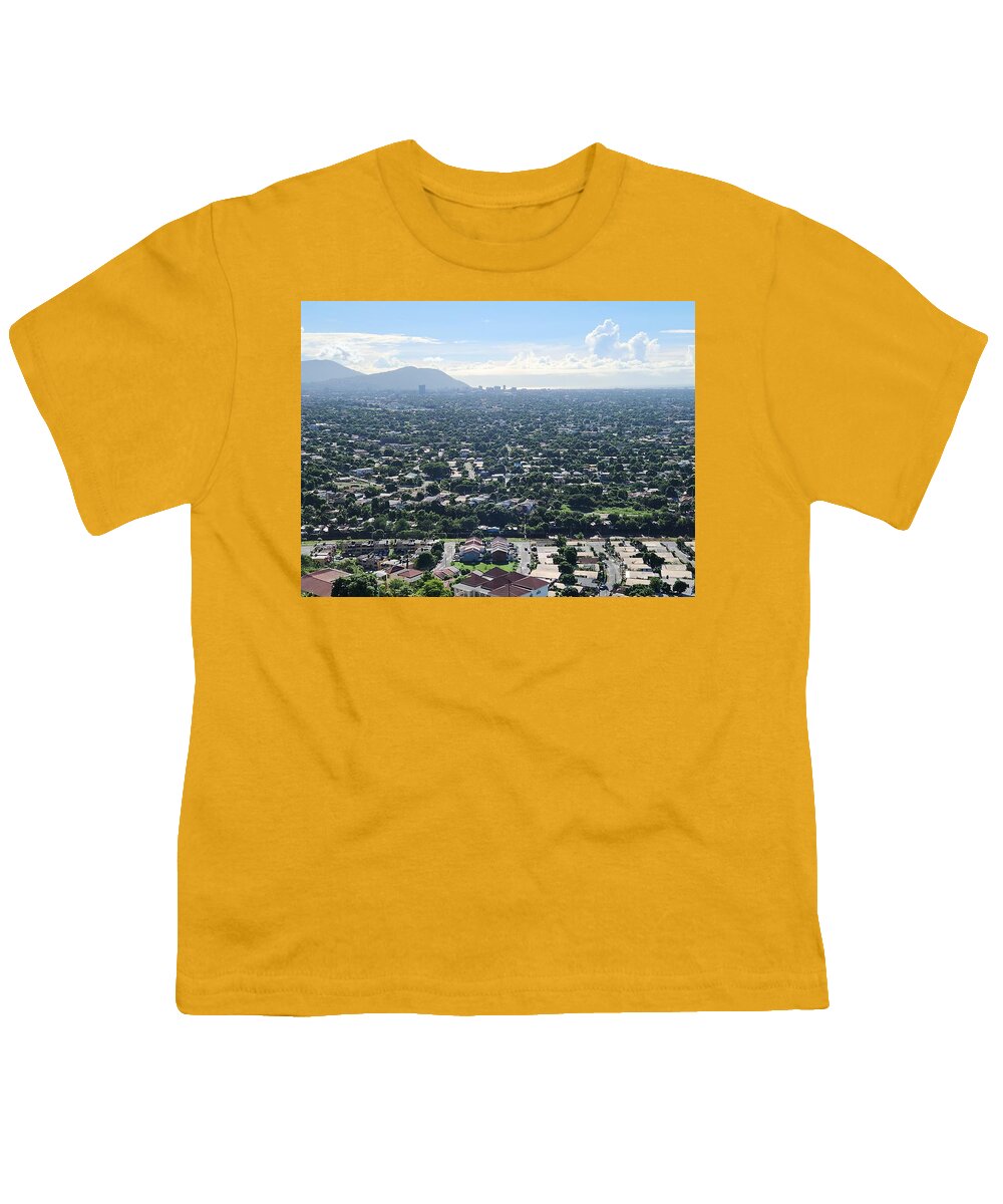 Expansive Cityscape Under Blue Skies - Youth T-Shirt