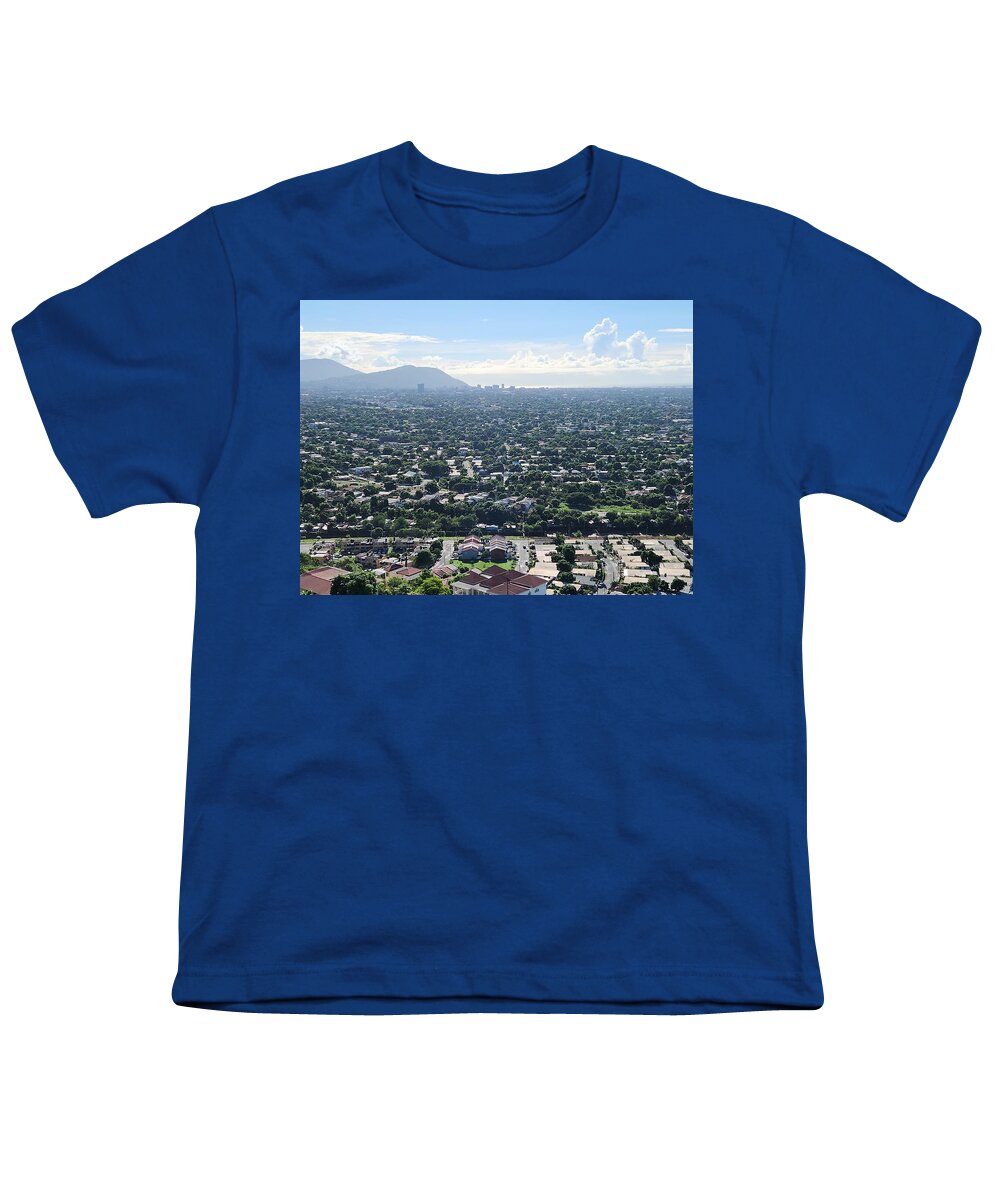 Expansive Cityscape Under Blue Skies - Youth T-Shirt