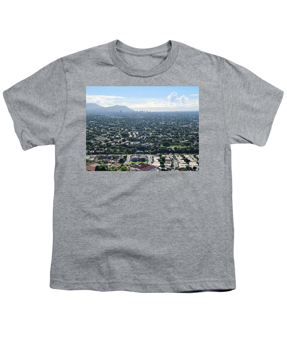 Expansive Cityscape Under Blue Skies - Youth T-Shirt