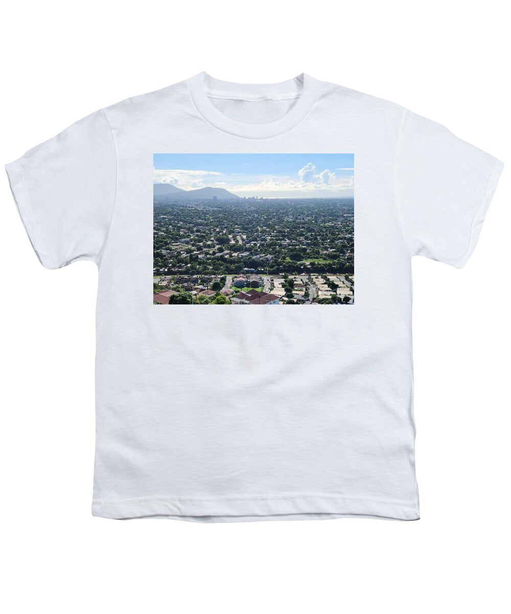 Expansive Cityscape Under Blue Skies - Youth T-Shirt