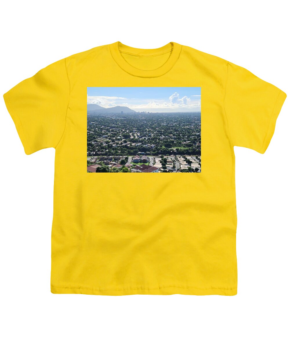 Expansive Cityscape Under Blue Skies - Youth T-Shirt