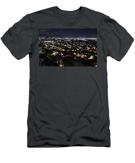 Glowing City Under Night Sky - T-Shirt
