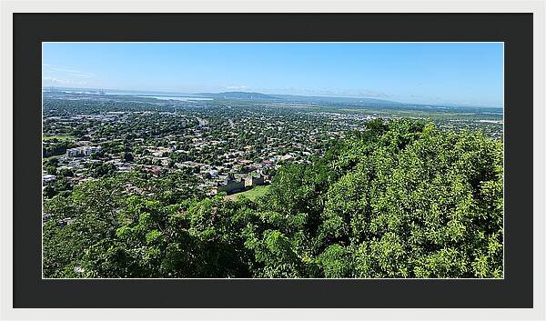 Panoramic View of Vibrant Cityscape - Framed Print