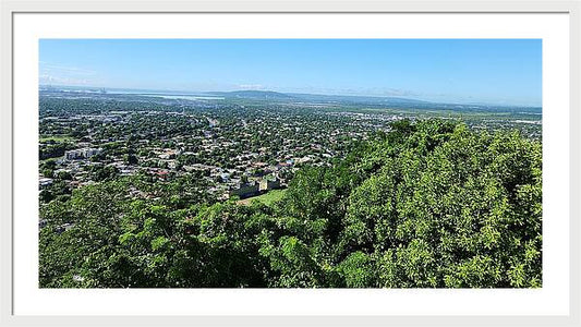 Panoramic View of Vibrant Cityscape - Framed Print