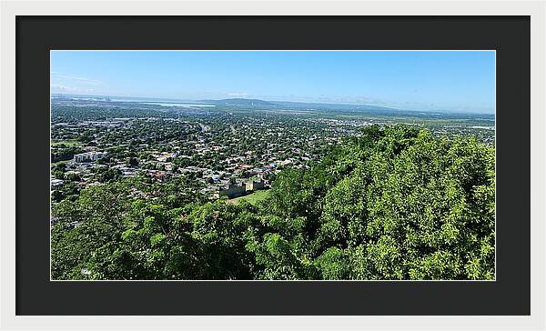 Panoramic View of Vibrant Cityscape - Framed Print