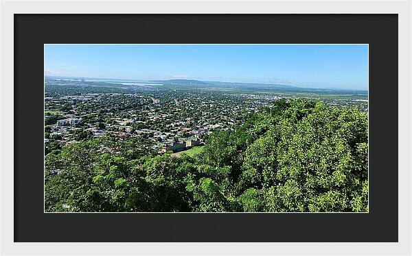 Panoramic View of Vibrant Cityscape - Framed Print