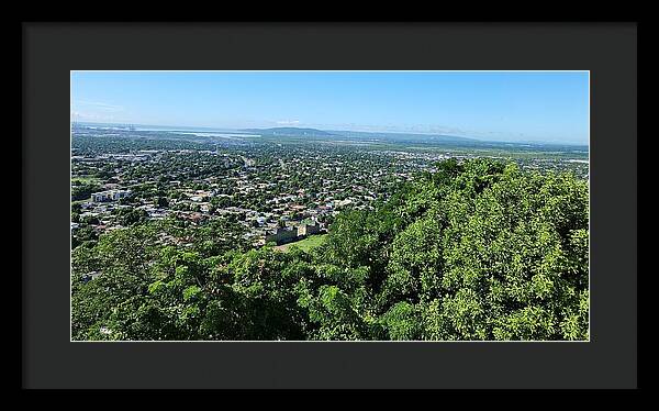 Panoramic View of Vibrant Cityscape - Framed Print