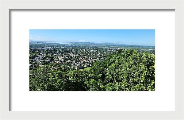 Panoramic View of Vibrant Cityscape - Framed Print