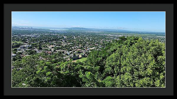 Panoramic View of Vibrant Cityscape - Framed Print