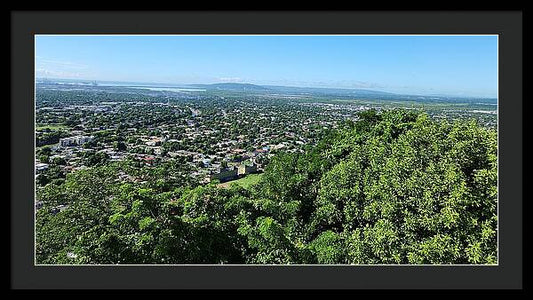 Panoramic View of Vibrant Cityscape - Framed Print