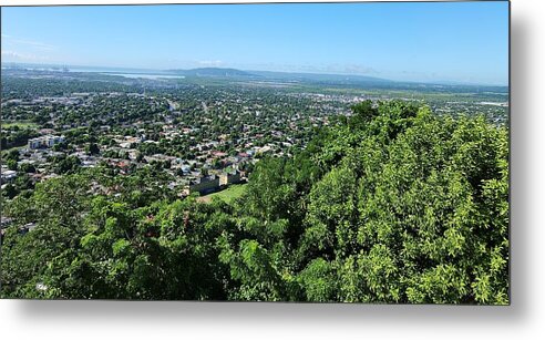 Panoramic View of Vibrant Cityscape - Metal Print
