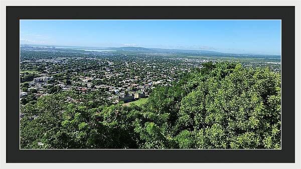 Panoramic View of Vibrant Cityscape - Framed Print
