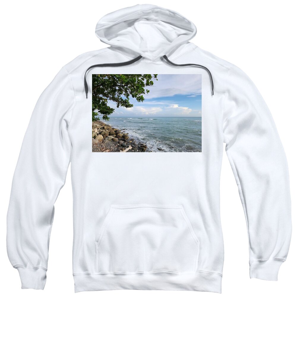Serene Rocky Beach Scene - Sweatshirt