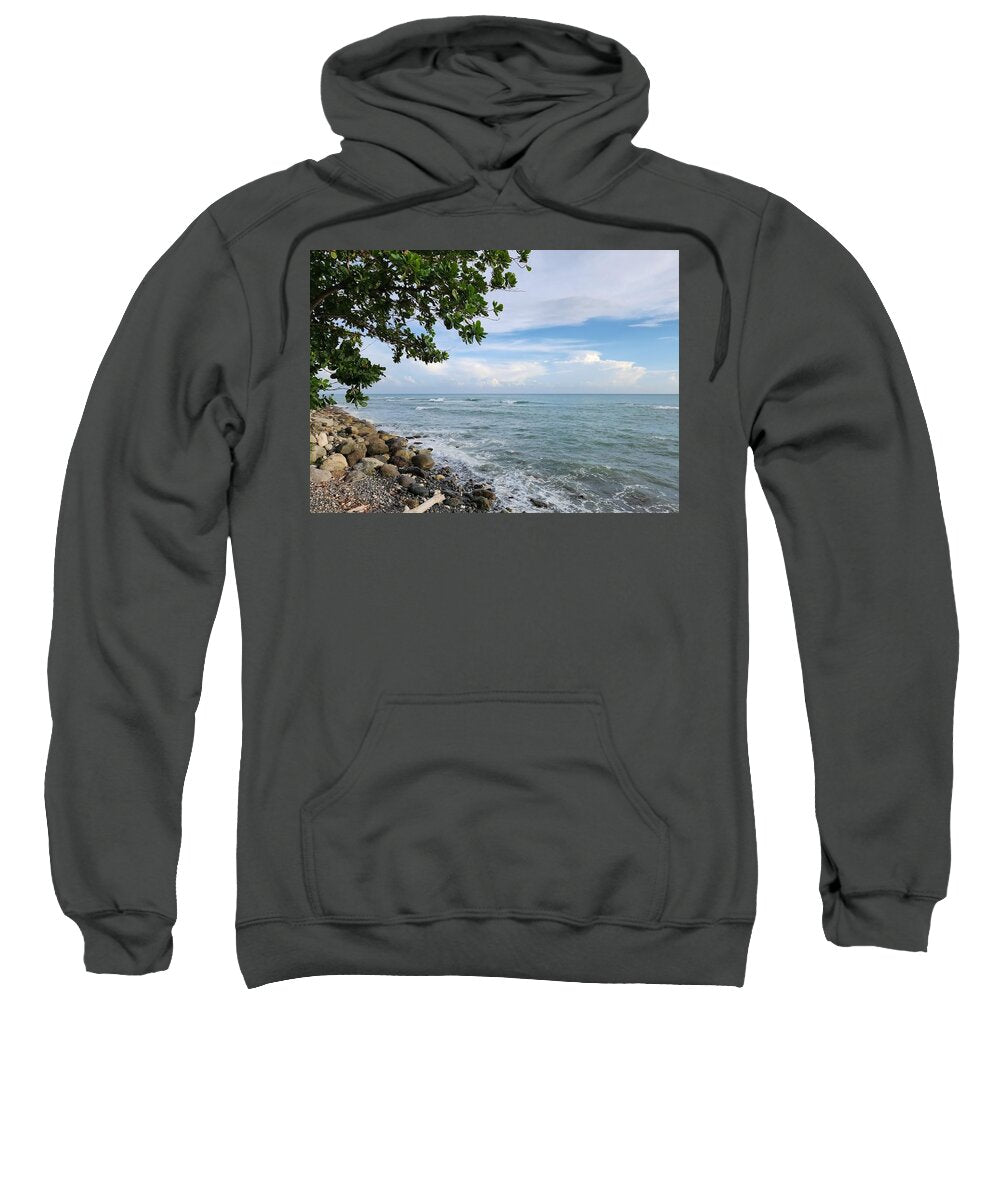 Serene Rocky Beach Scene - Sweatshirt