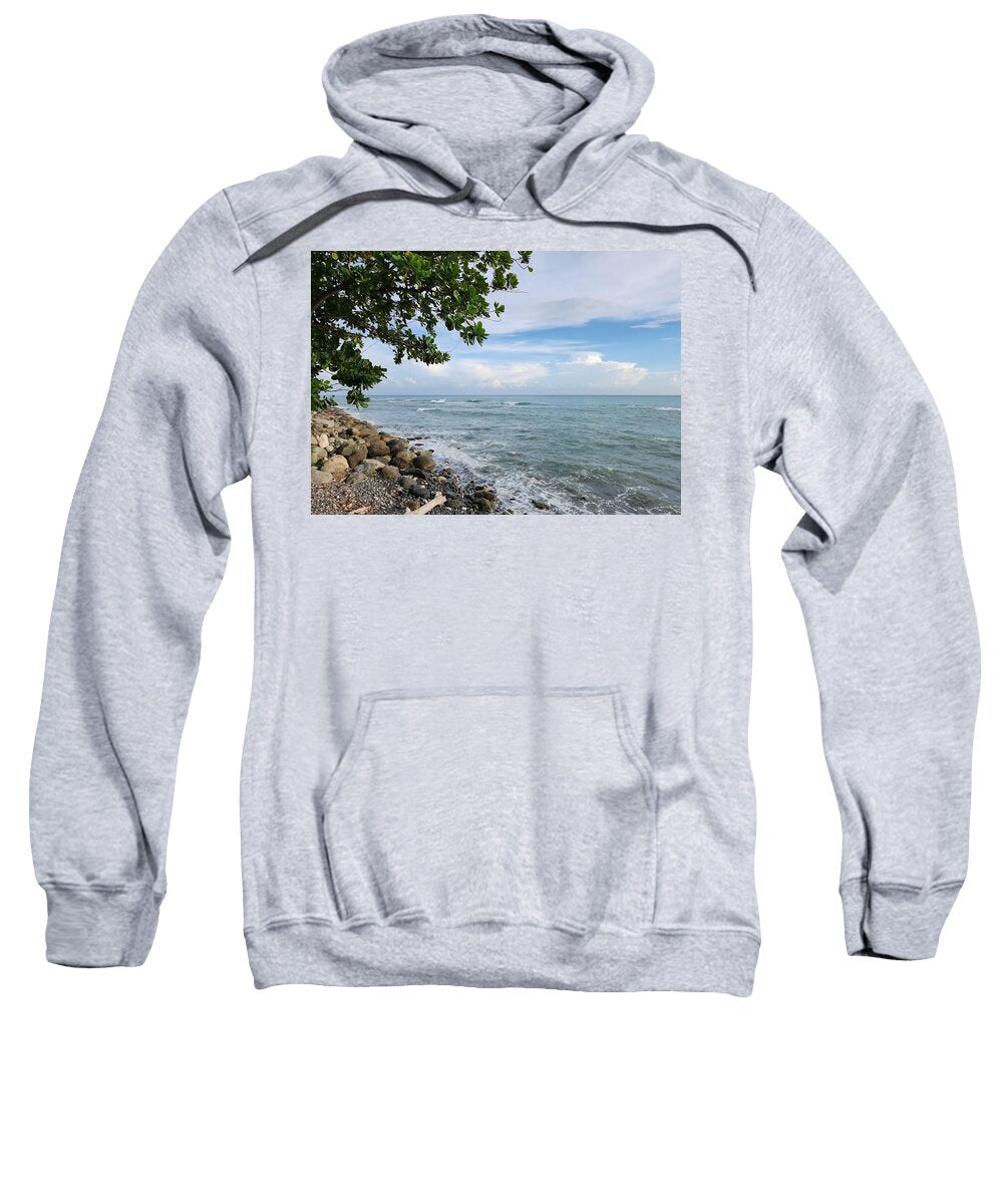 Serene Rocky Beach Scene - Sweatshirt